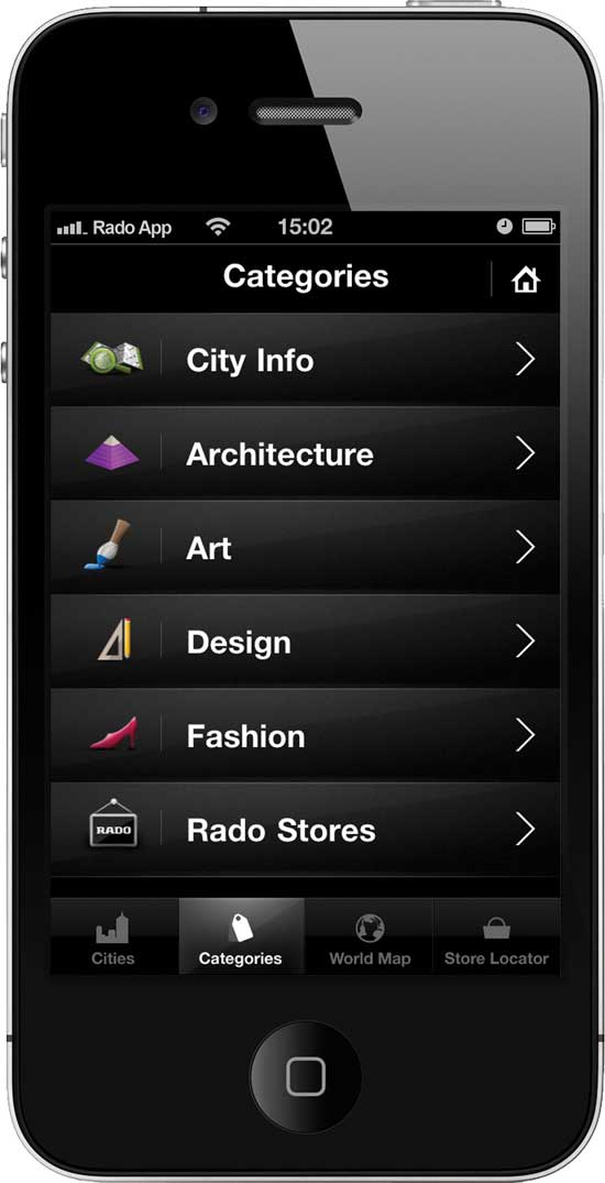 RADO_iPhoneApp_DesignCompass_CATEGORIES